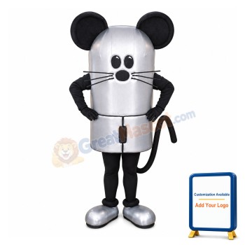 Cartoon Silver Computer Mouse Mascot Costume