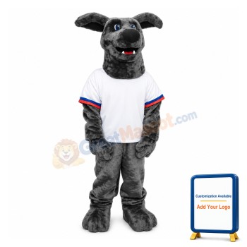 Grey Dog Mascot Adult Costume