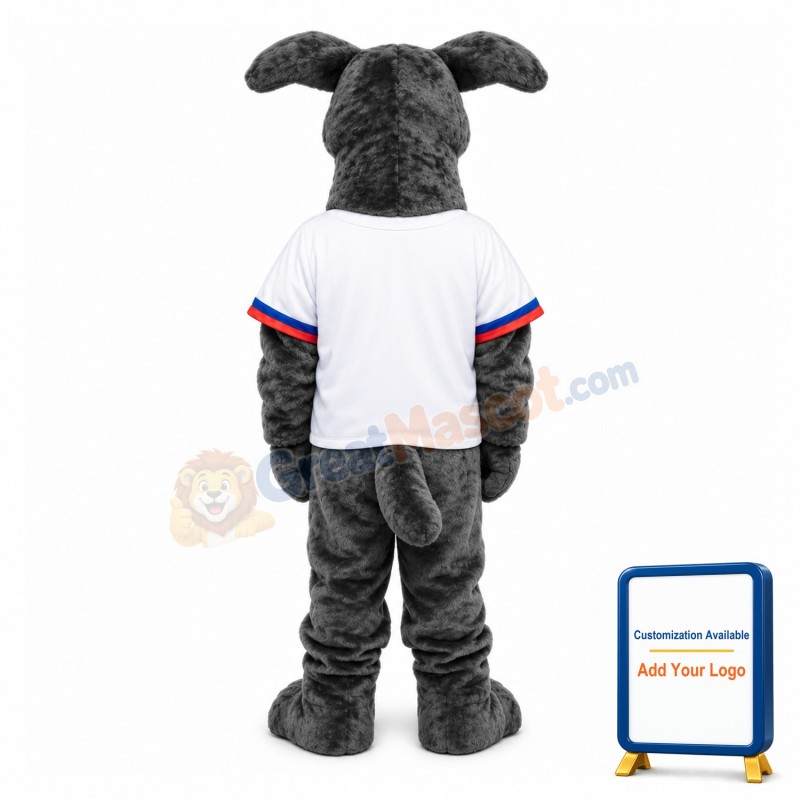 Grey Dog Mascot Adult Costume