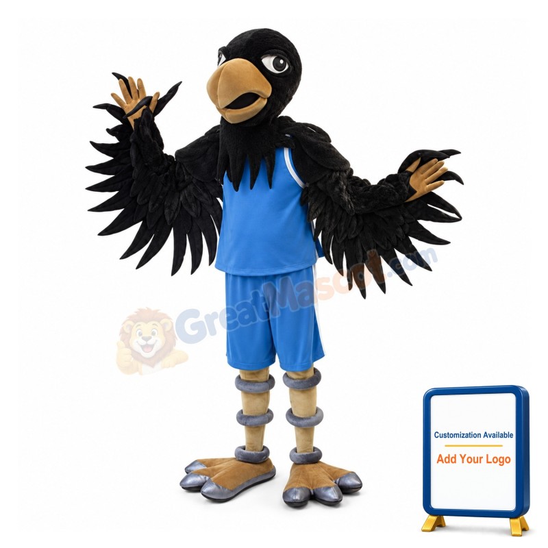 College Basketball Black Crow Mascot Costume