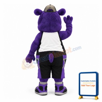College Power Purple Hippo Mascot Costume