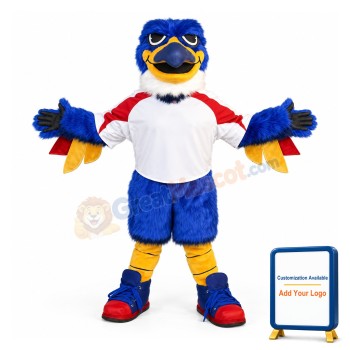 Blue Falcon Long Fur Mascot Costume