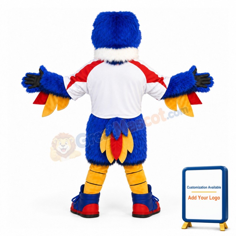 Blue Falcon Long Fur Mascot Costume
