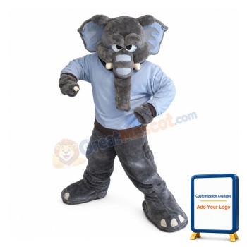 Fierce Power Gray Elephant Mascot Costume