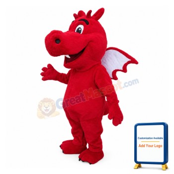 Lovely Red Dragon Mascot Adult Costume