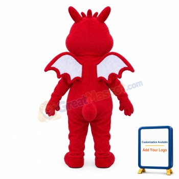 Lovely Red Dragon Mascot Adult Costume