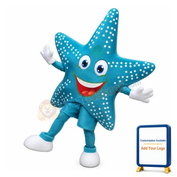 Huge Cartoon Blue Starfish Mascot Costume