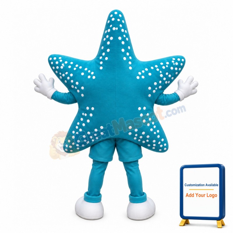 Huge Cartoon Blue Starfish Mascot Costume