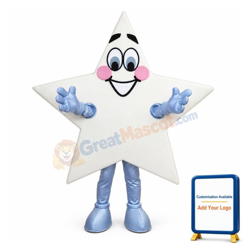 Cartoon White Star Lightweight Mascot Costume