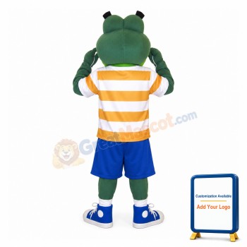 Funny Green Crocodile Mascot Adult Costume