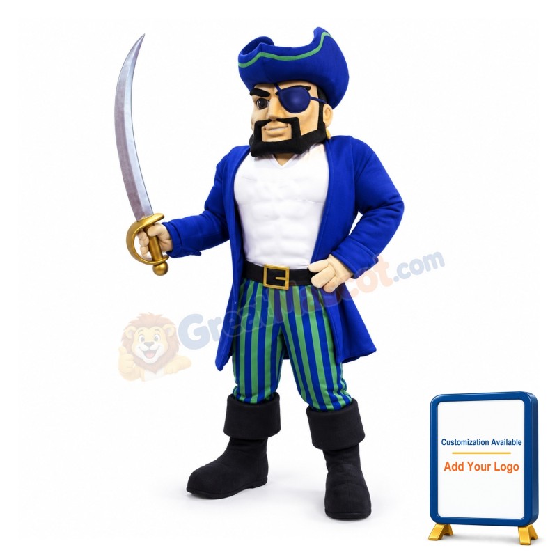 College Pirate Mascot Costume 