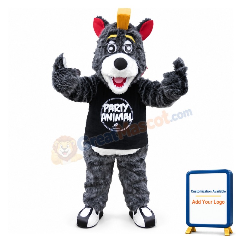Spartan Gray Bear Mascot Costume