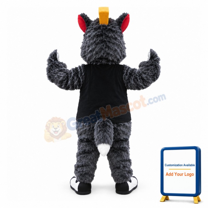 Spartan Gray Bear Mascot Costume