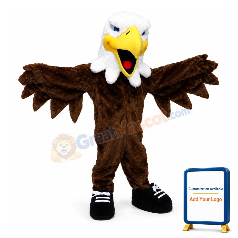 Howling Bald Eagle Mascot Costume