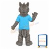 Silly Gray Wolf Mascot Costume