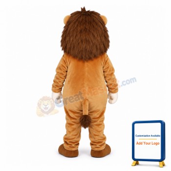 Long Hair Brown Lion Mascot Costume