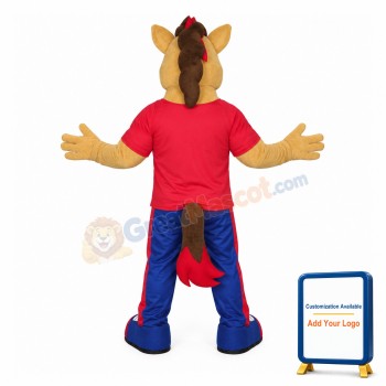 College Power Beige Horse Mascot Costume