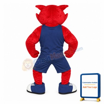 College Fierce Power Red Wolf Mascot Costume