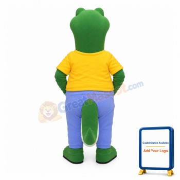 Happy Green Crocodile Mascot Costume