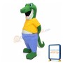 Happy Green Crocodile Mascot Costume