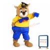 Adult Cartoon Khaki Cat Sheriff Mascot Costume