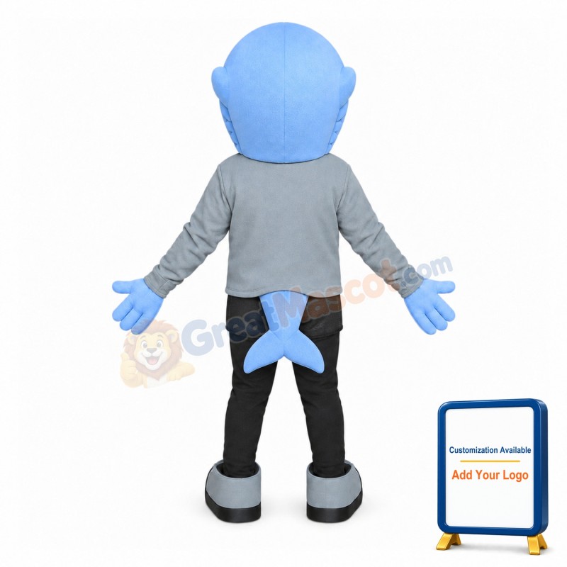 Adult Cartoon Big Mouth Blue Shark Mascot Costume