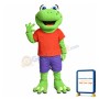 Happy Green Frog Mascot Adult Costume