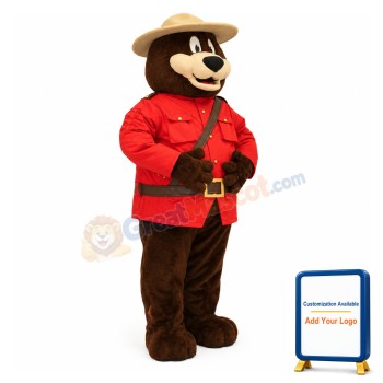 Old School Brown Bear Sheriff Mascot Costume