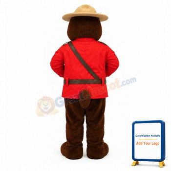 Old School Brown Bear Sheriff Mascot Costume