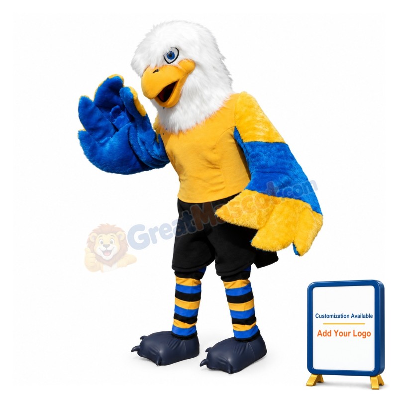 Blue & Yellow Eagle Mascot Adult Costume