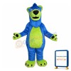 Blue & Green Bear Long Fur Mascot Costume