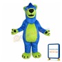 Blue & Green Bear Long Fur Mascot Costume