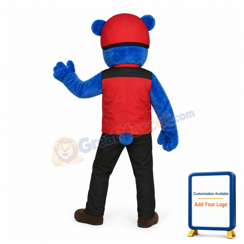 Blue Bear Lifeguard Mascot Costume