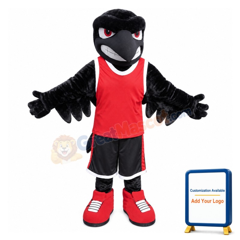 Fierce Black Falcon Mascot Adult Costume