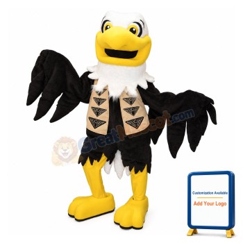Bald Eagle With Jacket Vest Mascot Costume