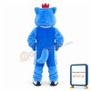 Fierce Blue Wolf With Red Crown Sports School Mascot Costume
