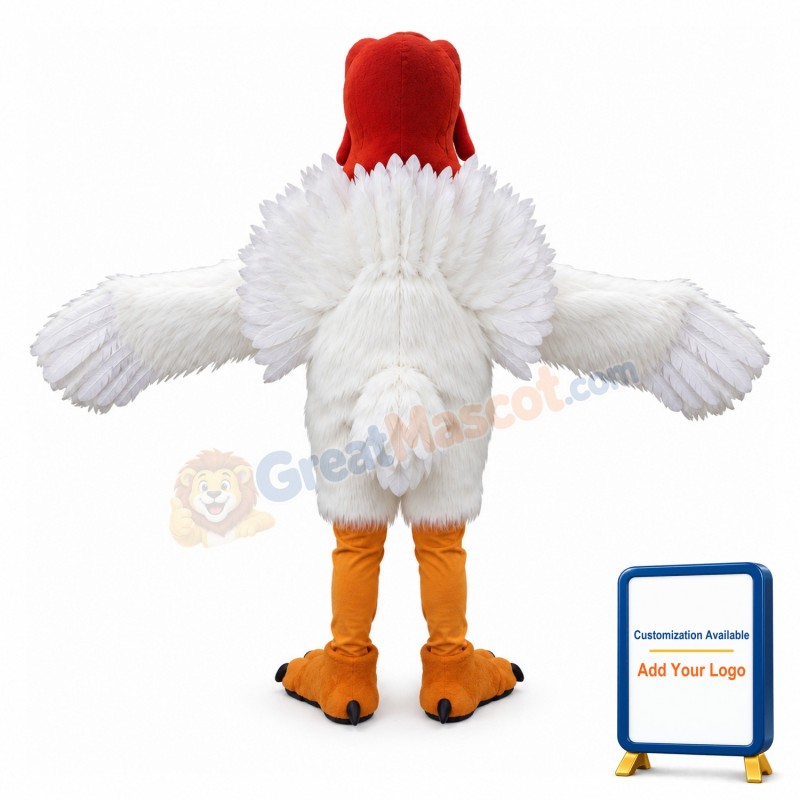 Funny White Turkey Mascot Costume