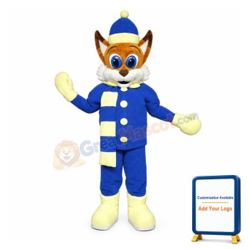 Blue Christmas Fox Elf Mascot Costume