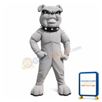 Fierce Power Grey Bulldog Mascot Costume