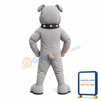 Fierce Power Grey Bulldog Mascot Costume
