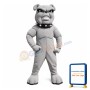 Fierce Power Grey Bulldog Mascot Costume