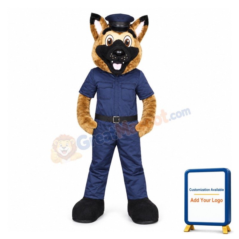 German Shepherd Dog Sheriff Mascot Costume