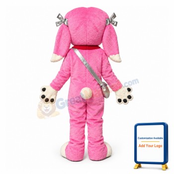 Beautiful Pink Dog Mascot Costume