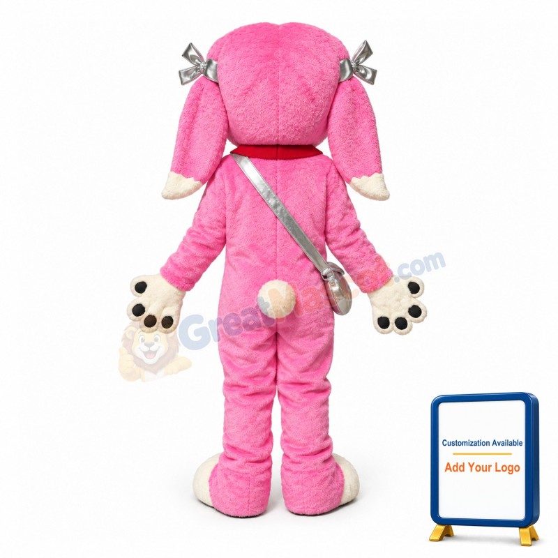 Beautiful Pink Dog Mascot Costume