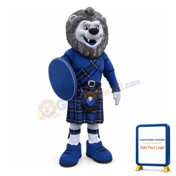 Scottish Grey Lion Warrior Mascot Costume