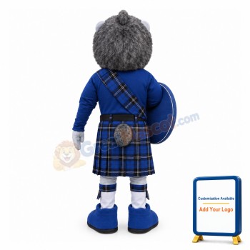 Scottish Grey Lion Warrior Mascot Costume