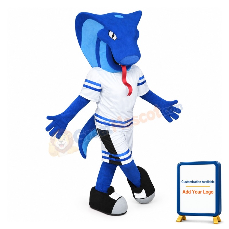 Sports Blue Cobra Mascot Costume