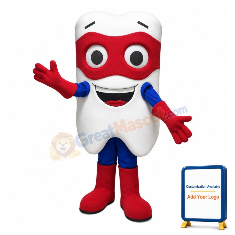 Cartoon Tooth Superhero Lightweight Mascot Costume