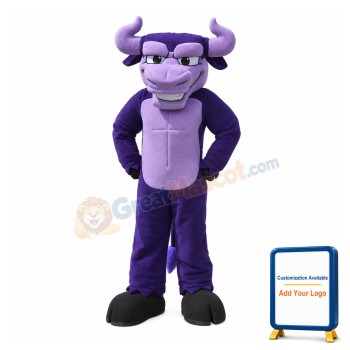 Power Purple Buffalo Mascot Costume