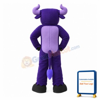 Power Purple Buffalo Mascot Costume